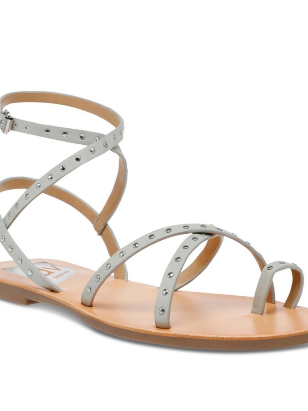 Dolce Vita Light Gray Studded Strappy Gladiator Sandal